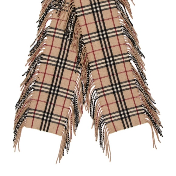 Burberry fringes cashmere scarf EUC. Size 42in long 7in wide pristine condition - Picture 4 of 10